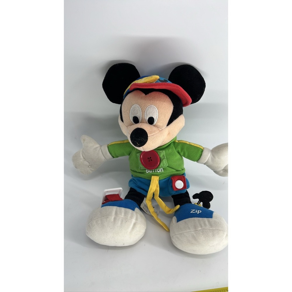 1989 Mattel Disney Mickey Mouse Dress Me Plush 15" Button Zip